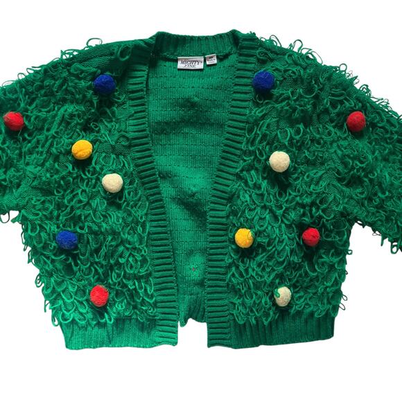 Mighty Fine Women's Christmas Tree Cardigan Sweater Size Medium - Picture 2 of 8